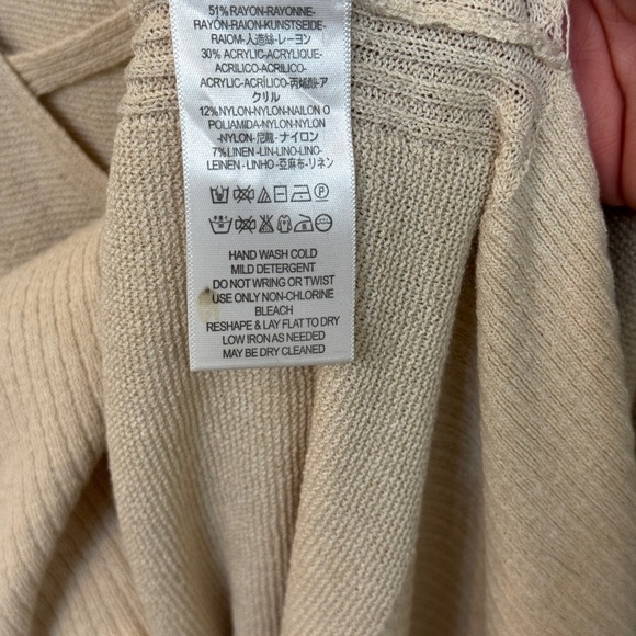 Free People Cream Knit Top with Criss-Cross Detail Size M. - Picture 6 of 8